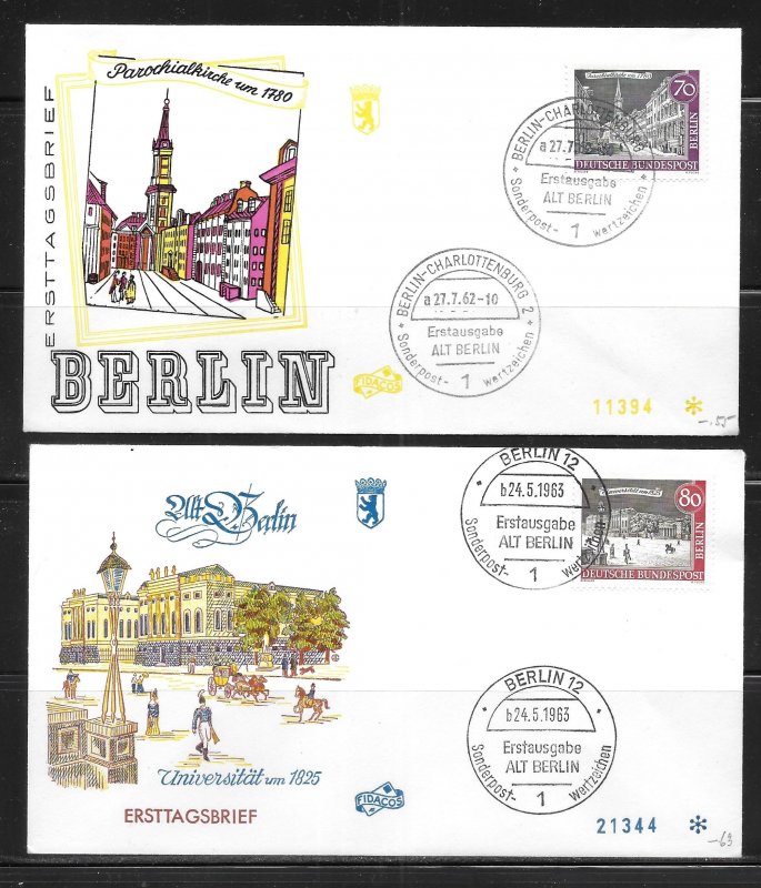 Germany Berlin 9N196-9N207 Old Berlin set FDC