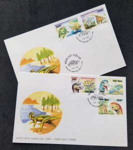 *FREE SHIP Vietnam Prehistoric Animals 1996 Dinosaurs Fauna (FDC pair)