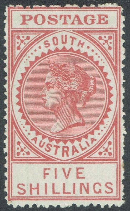 SOUTH AUSTRALIA 1906 QV THICK POSTAGE 5/- WMK CROWN/A PERF 12.5 