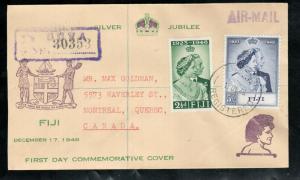 Fiji #139 - #140 Very Fine Used On First Day Cover To Montreal