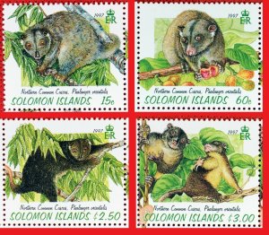 ZAYIX - 1997 Solomon Islands 843-846 MNH - Fruit Wildlife Arboreal Animals