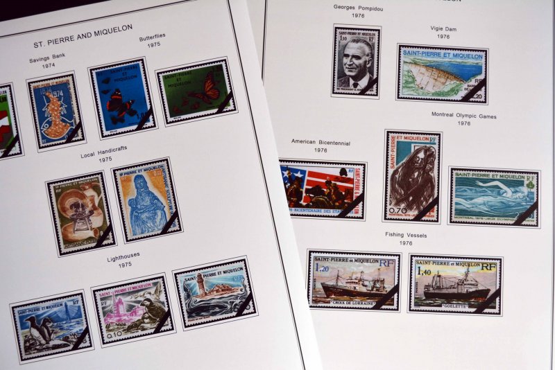 Color Printed ST Pierre and Miquelon 1885-2010 Stamp Album Pages