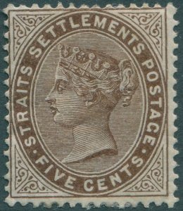 Malaysia Straits Settlements 1882 SG99 5c brown QV MH