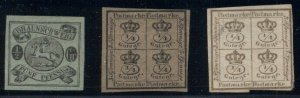 GERMAN STATES BRUNSWICK #6,12,12a, Early issues, og/NG/used, Scott $275.00