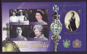 Pitcairn Is.-Sc#552-unused NH sheet-QEII-50th year of Reign-