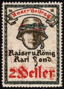 1918 Austria Poster Stamp 2 Heller Our Contribution Emperor And King Karl Fund