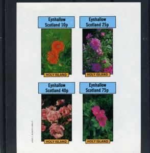 Eynhallow 1982 (Scotland) FLOWERS Sheet 4 values Imperforated Mint (NH)