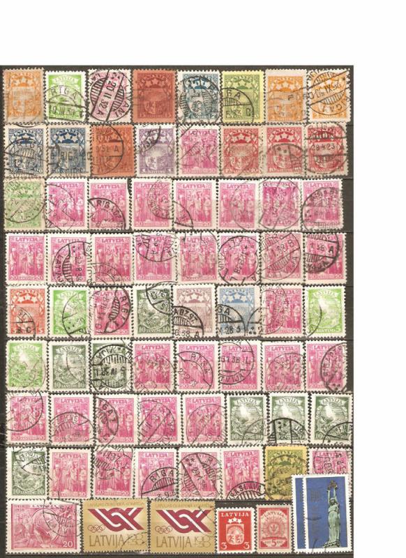  LATVIA CLEARANCE COLLECTION LOT OF 71 STAMPS FREE SHIPPING