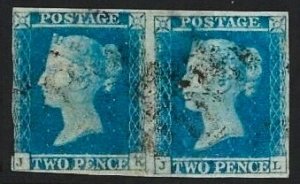 Great Britain #4 Pair - light cancel and very pretty!! CV $275