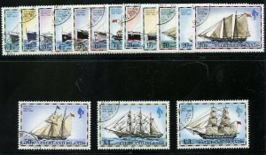 Falkland Islands 1982 QEII Ships set complete VFU. SG 331B-345B. Sc 260a-74a.