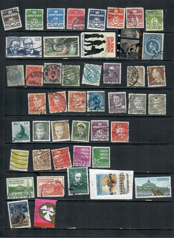 DENMARK   MIX x 45 ALL DIFFERENT USED , LOT H 