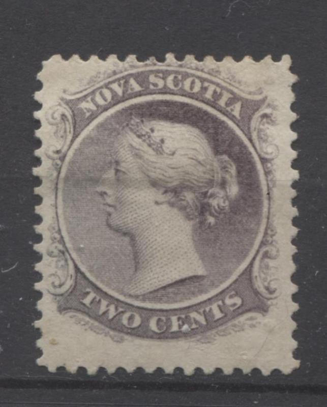 Nova Scotia #9c (SG#22) 2c Grey Purple Cents Issue White Paper VG-60 OG