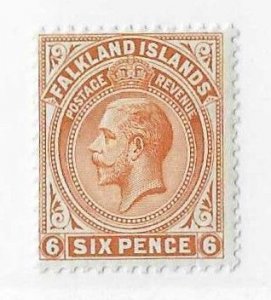 Falkland Islands Sc #34  6p orange HR VF