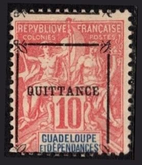 1900 France Colonial Revenue Guadeloupe 10 Centimes Income Tax Quittances Used