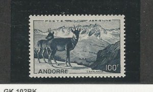 Andorra, French, Postage Stamp, #C1 Mint LH, 1950 Animal, JFZ