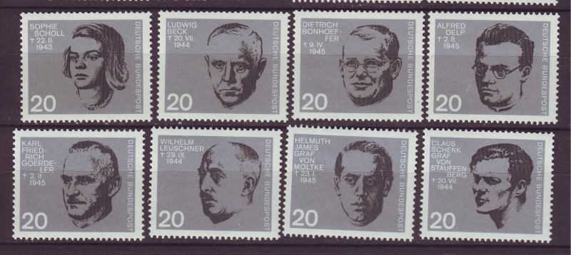 J24204 JLstamps 1964 germany set mnh #883-90 famous people