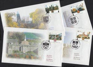 UNIVERSITIES, UNIVERSITY = Full set of 4 Official FDCs Canada 2002 #1941-1944