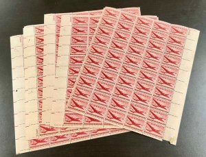 C-32  DC-4 Skymaster  Lot of 5 sheets  MNH 5 cent sheet of 50   FV $12.50  1946