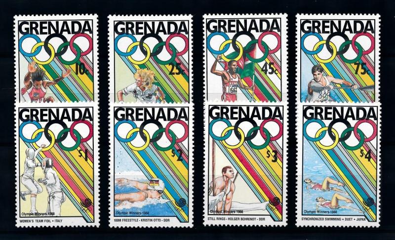 [92167] Grenada 1989 Olympic Games Seoul Tennis Fencing Gymnastics  MNH