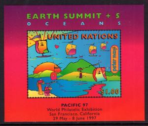 UN New York 708a Earth Summit Peter Max Souvenir Sheet MNH VF