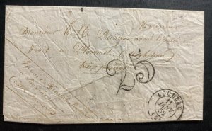 1853 Loudeac  France Vintage Letter Cover To Ploermel