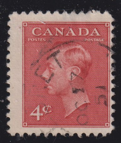 Canada 287 King George VI with Postes-Postage 4¢ 1949