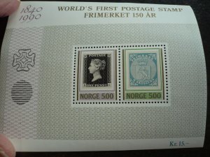 Stamps - Norway - Scott# 977 - Mint Never Hinged Souvenir Sheet of 2 Stamps