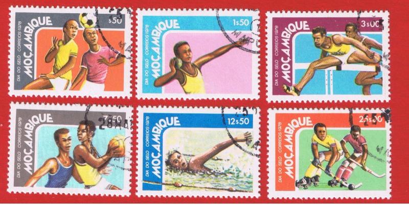 Mozambique #607-612 VF used  Soccer Free S/H