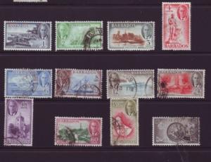 Barbados Sc 216-27 1950 G VI long stamp set used