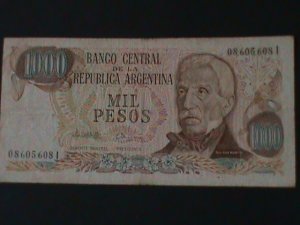 ​ARGENTINA-1976 CENTRAL BANK-$1000 PESOS-CIRCULATED-VERY FINE HARD TO FIND.