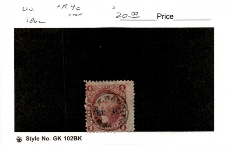 United States Postage Stamp, #R4c Used, 1862 Revenue (AB)