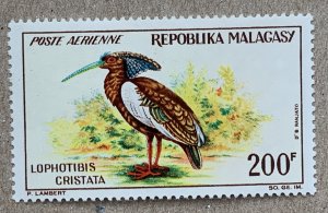 Malagasy 1963 200fr Crested Wood Ibis bird, MNH.  Scott C74, CV $7.00