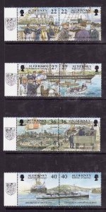 Alderney-Sc#176-83- id13-unused NH set-Military-Ships-Garrison Island-2001-