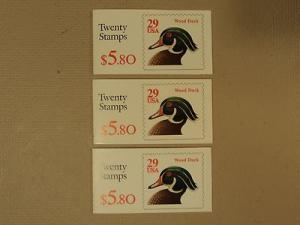 USPS Scott 2485a 29c Wood Duck Lot Of 3 Books 60 Stamps 1...