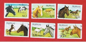 Philippines #1747A-1747F  VF used  Horses  Free S/H