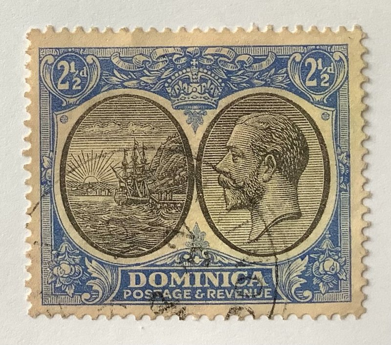 Dominica 1927 Scott 72 used - 2.1/2p,  Seal of Colony & King George V