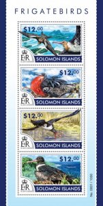 SOLOMON IS. - 2015 - Frigatebirds - Perf 4v Sheet - Mint Never Hinged