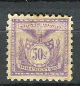 PHILIPPINES; Early 1900s Documentary Revenue issue fine used 20c. value
