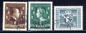 Liechtenstein #215-217   Used    VF   CV $60.00   ....   3510090