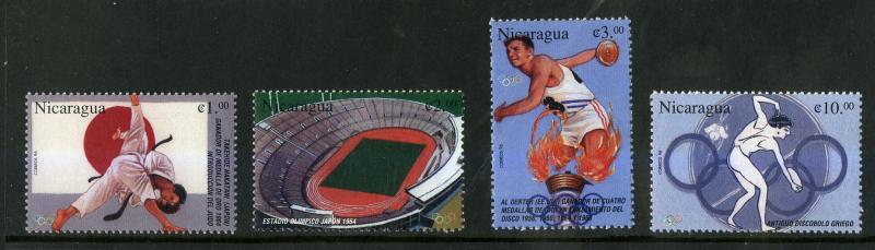 NICARAGUA 2170-2173 MNH SCV $4.75 BIN $2.50 OLYMPICS