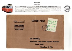 MIDLAND 'RED' PARCELS EXPRESS 2/- (10p) STAMP USED ON COVER