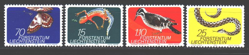 Liechtenstein. 1974. 609-12. Lichtenstein fauna butterflies. MNH.