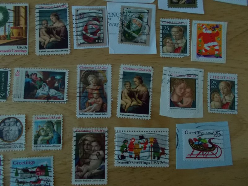 LARGE LOT USED CHRISTMAS STAMPS