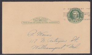 United States - Mar 17, 1947 Domestic Postal Reply Card