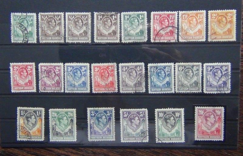 Northern Rhodesia 1938 - 1952 set to 20s VFU SG25 - SG45