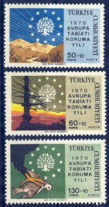 Turkey 1970 European Nature conservation year Mi. 2158/60 MNH