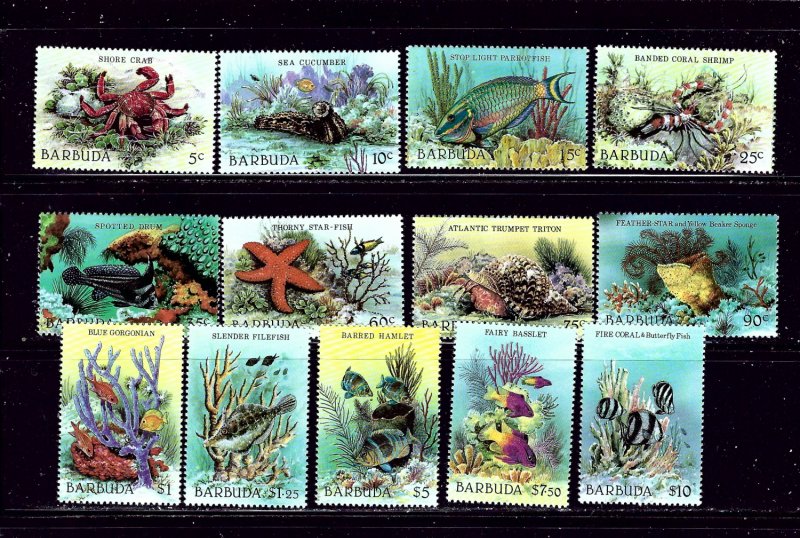Barbuda 877-89 MNH 1987 Marine Life