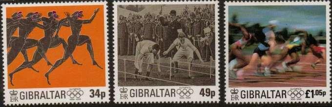 Gibraltar - 1996 Olympics - 3 Stamp Set    Scott #711-3