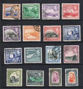 Cyprus 1938 Sc 143-155 set of 16 FU