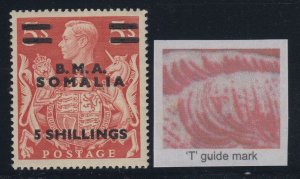 Somalia (BOIC), CW 12b, MNH T Guide Mark variety